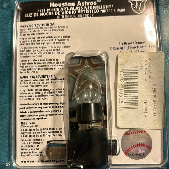 Houston Astros | 2009 Hand-Painted Art Glass Nightlight - NEW OLD STOCK - Picture 4 of 5